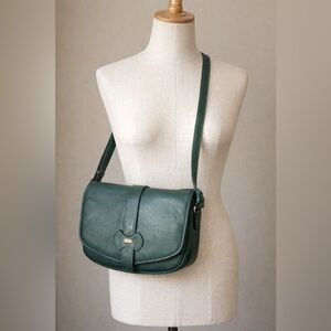 Vintage Oroton Made in Italy Green Leather Shoulder / Crossbody B